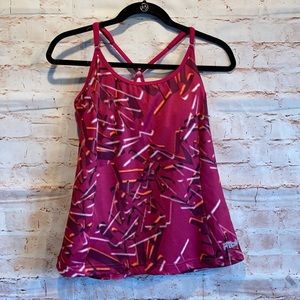 Fila racerback pink workout tank top adjustable M